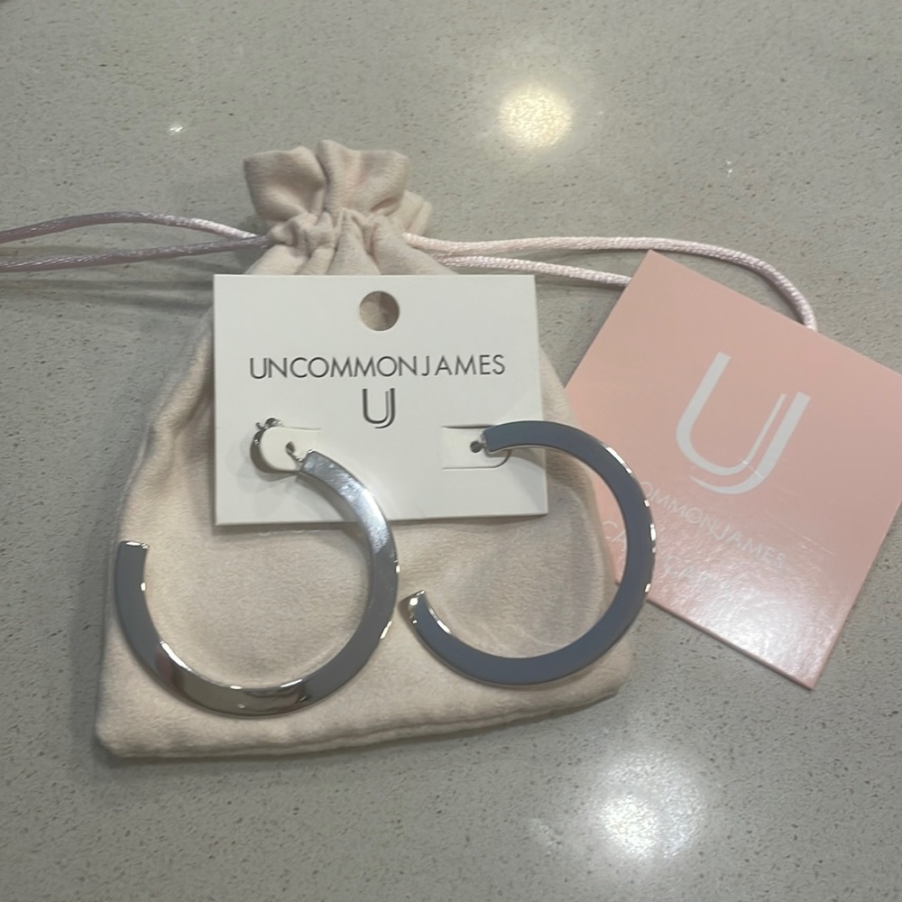 Uncommon James Silver Santo Hoop Earrings